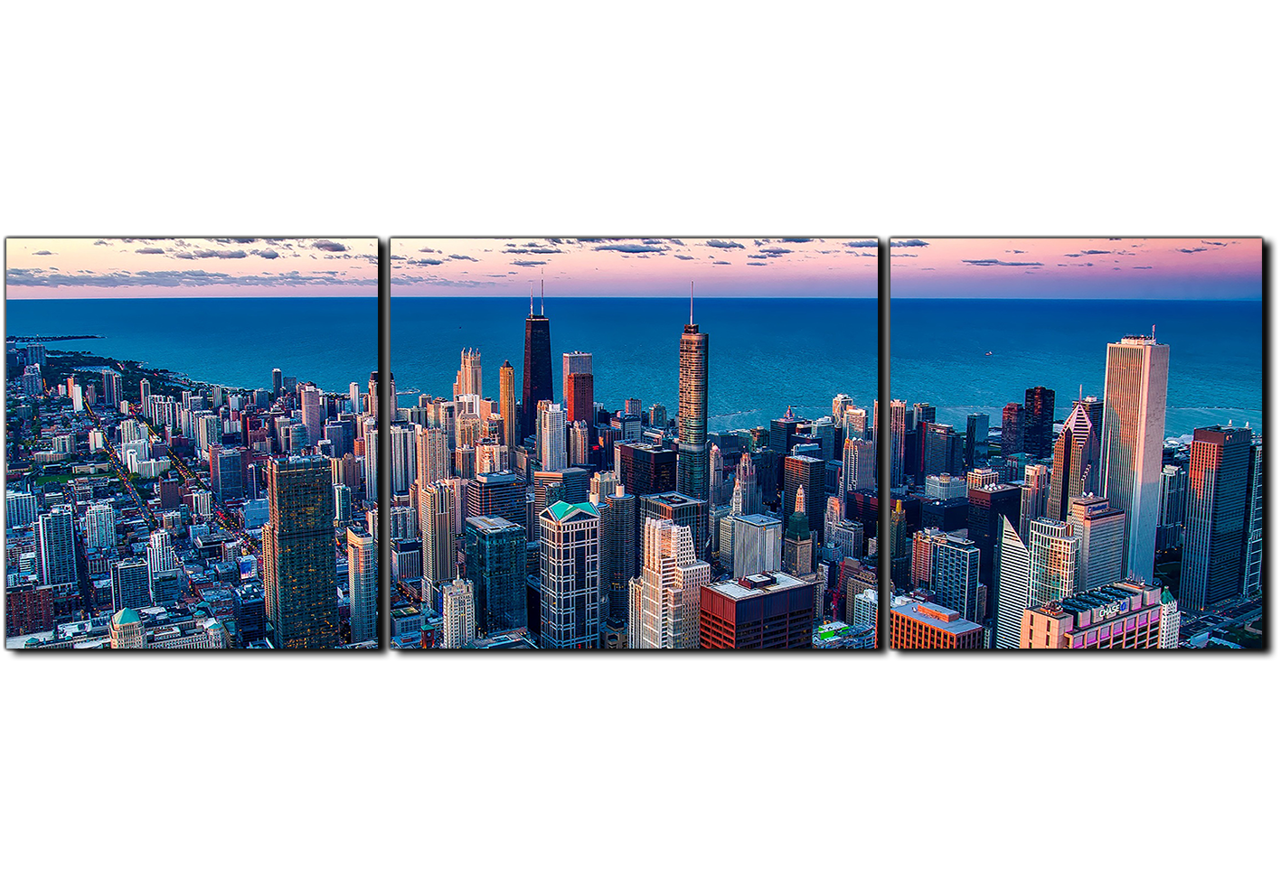 Obraz na plátně - Mrakodrapy v Chicagu- panoráma Obraz na plátně - Mrakodrapy v Chicagu- panoráma